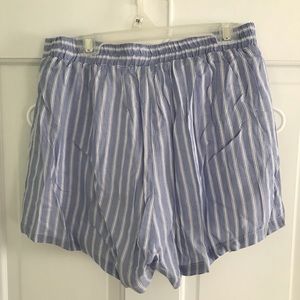 Blue and white high waisted shorts